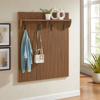 Render Fluted Coat Rack Panel With Shelf by Modway