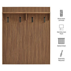 Render Fluted Coat Rack Panel With Shelf by Modway