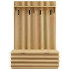 Render Fluted 3-in-1 Hall Tree With Storage Bench and Coat Rack by Modway