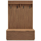 Render Fluted 3-in-1 Hall Tree With Storage Bench and Coat Rack by Modway