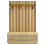 Soma Fluted 3-in-1 Hall Tree With Storage Bench and Coat Rack by Modway