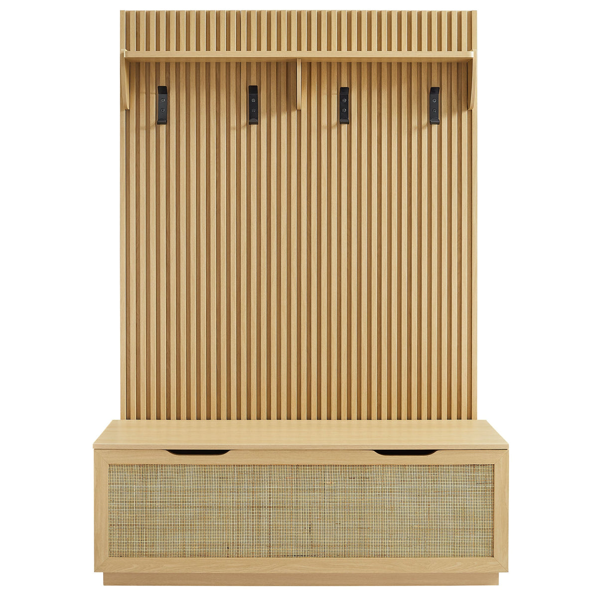 Soma Fluted 3-in-1 Hall Tree With Storage Bench and Coat Rack by Modway
