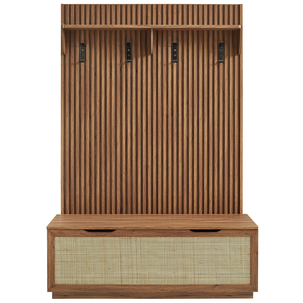 Soma Fluted 3-in-1 Hall Tree With Storage Bench and Coat Rack by Modway