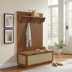 Soma Fluted 3-in-1 Hall Tree With Storage Bench and Coat Rack by Modway