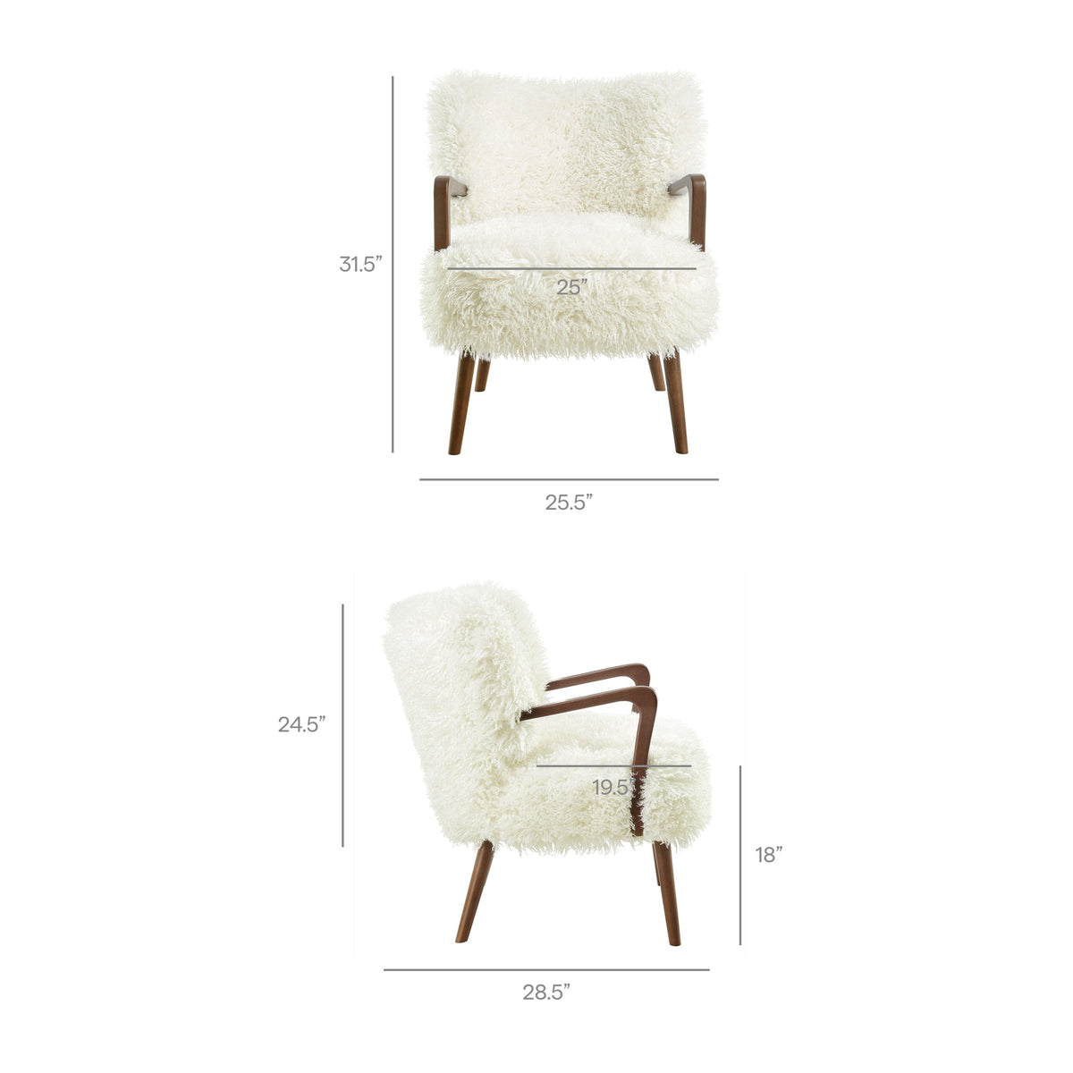 Zerra Faux Shearling Accent Armchair by Modway