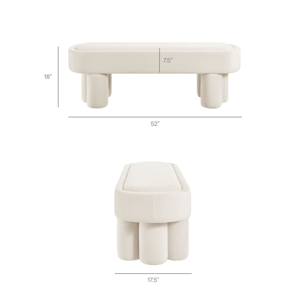 Mossi Oval Performance Velvet Accent Bench by Modway