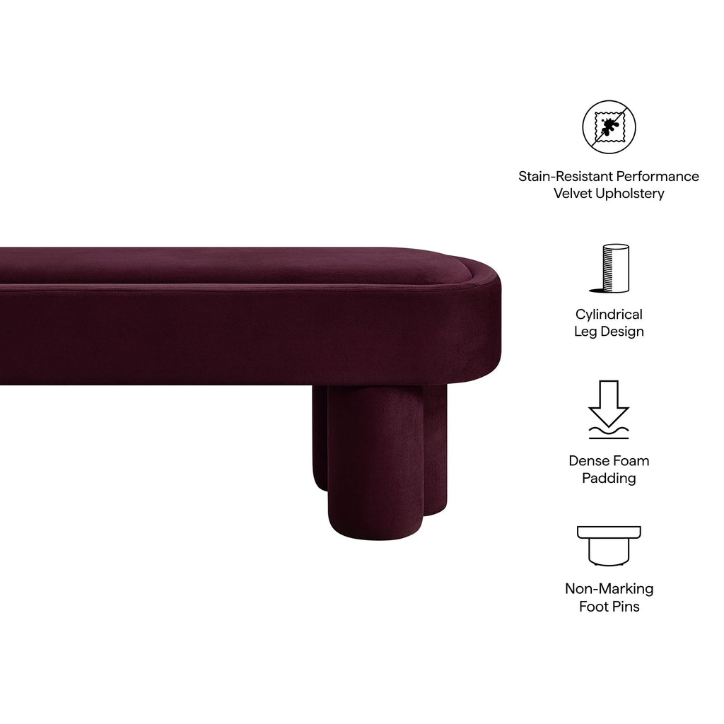 Mossi Oval Performance Velvet Accent Bench by Modway