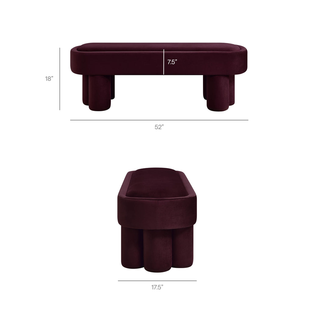 Mossi Oval Performance Velvet Accent Bench by Modway