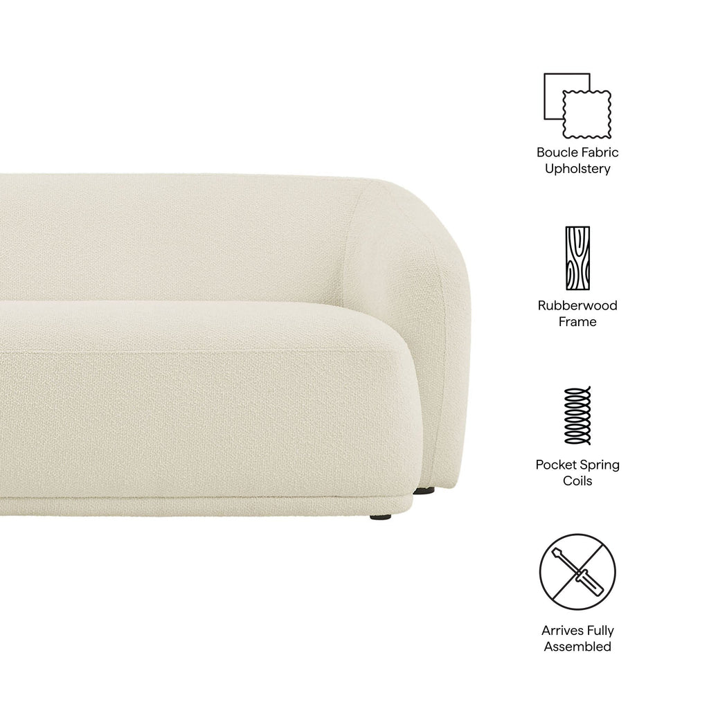 Monica 88 Inch Boucle Fabric Sofa by Modway
