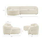 Monica 2 Piece Left Facing Boucle Fabric Modular Sofa with Chaise by Modway