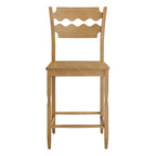 Jax Oak Wood Counter Stool With Wavy Razor Back by Modway