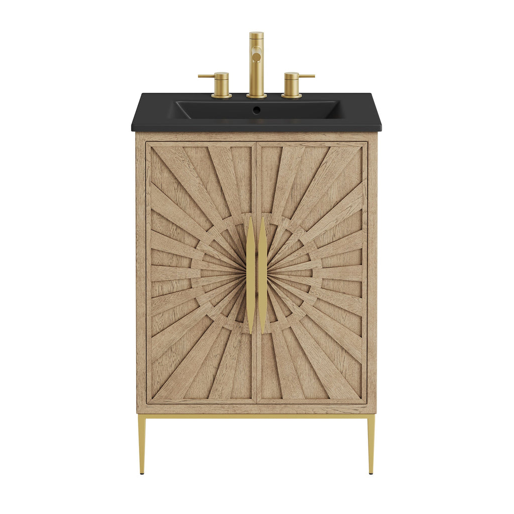 Awaken 24" Bathroom Vanity by Modway - Oak Black / Oak White