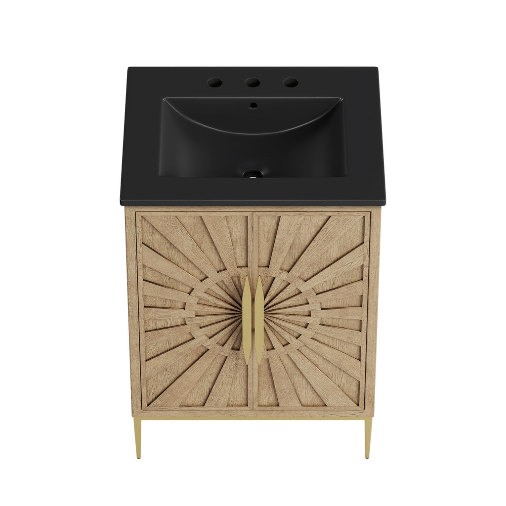 Awaken 24" Bathroom Vanity by Modway - Oak Black / Oak White