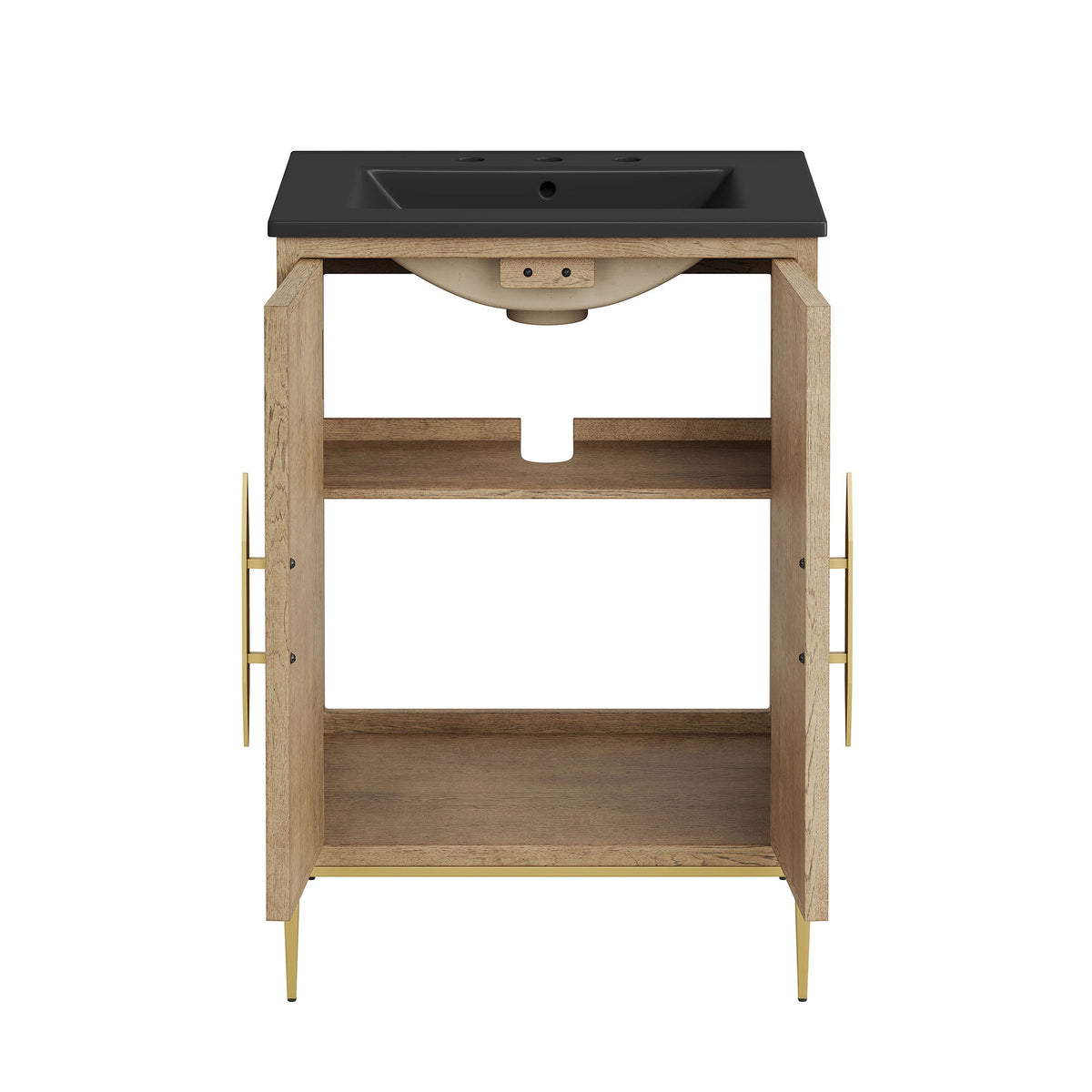 Awaken 24" Bathroom Vanity by Modway - Oak Black / Oak White