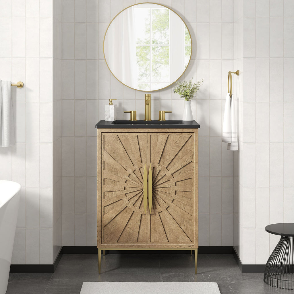 Awaken 24" Bathroom Vanity by Modway - Oak Black / Oak White