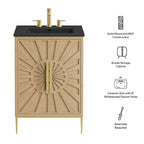 Awaken 24" Bathroom Vanity by Modway - Oak Black / Oak White