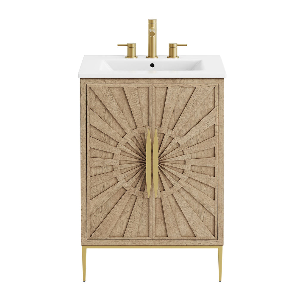 Awaken 24" Bathroom Vanity by Modway - Oak Black / Oak White