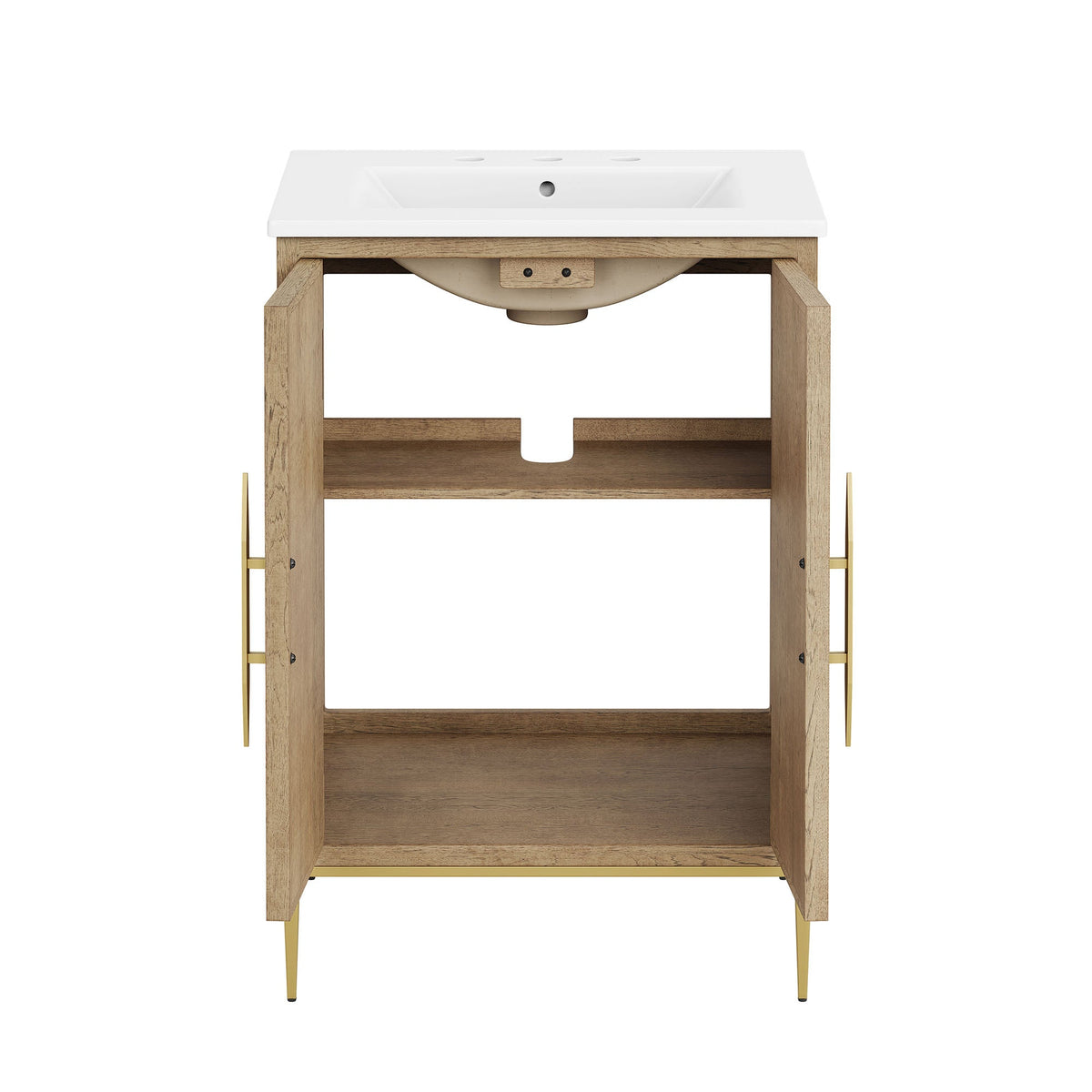 Awaken 24" Bathroom Vanity by Modway - Oak Black / Oak White