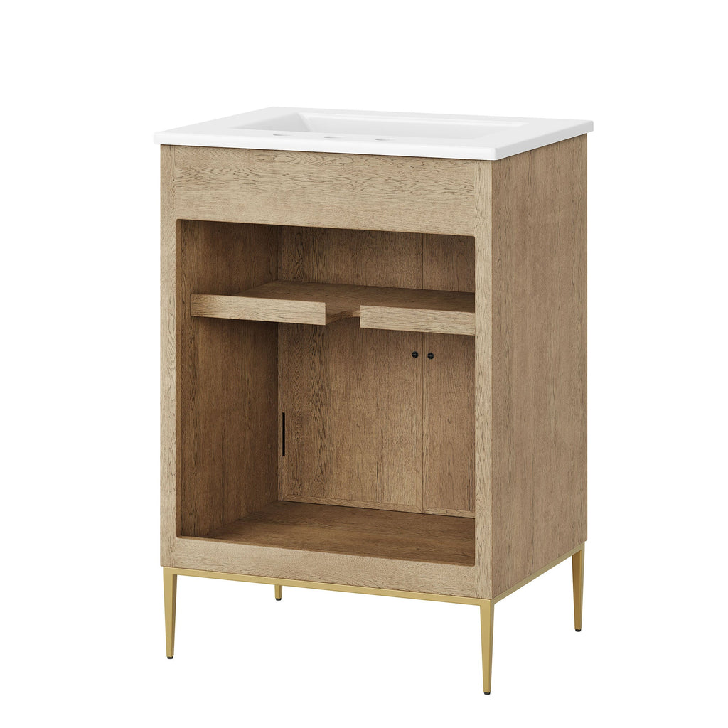 Awaken 24" Bathroom Vanity by Modway - Oak Black / Oak White