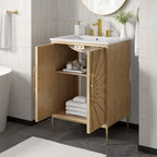 Awaken 24" Bathroom Vanity by Modway - Oak Black / Oak White