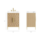 Awaken 24" Bathroom Vanity by Modway - Oak Black / Oak White
