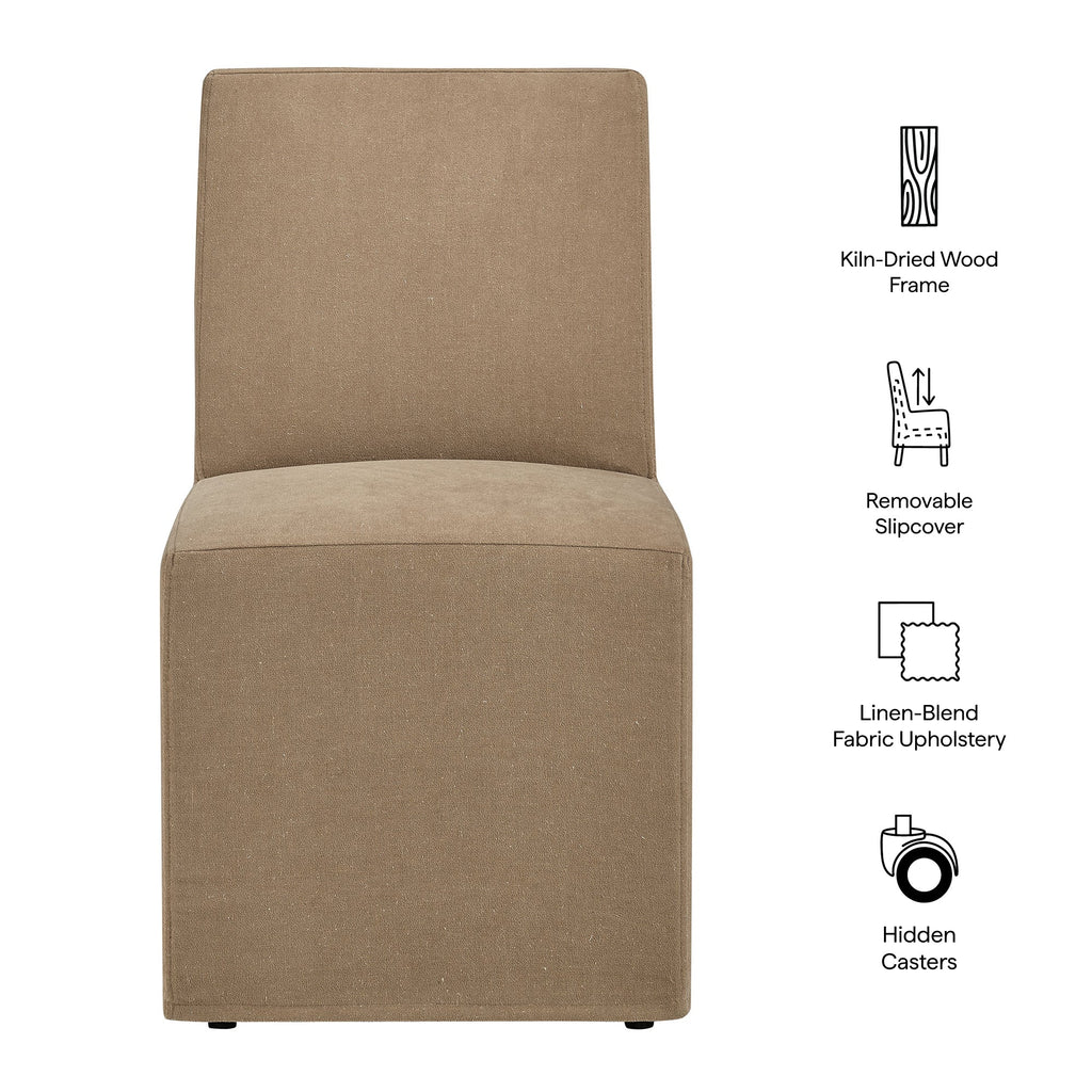 Tessera Upholstered Linen-Blend Slipcovered Dining Chair by Modway