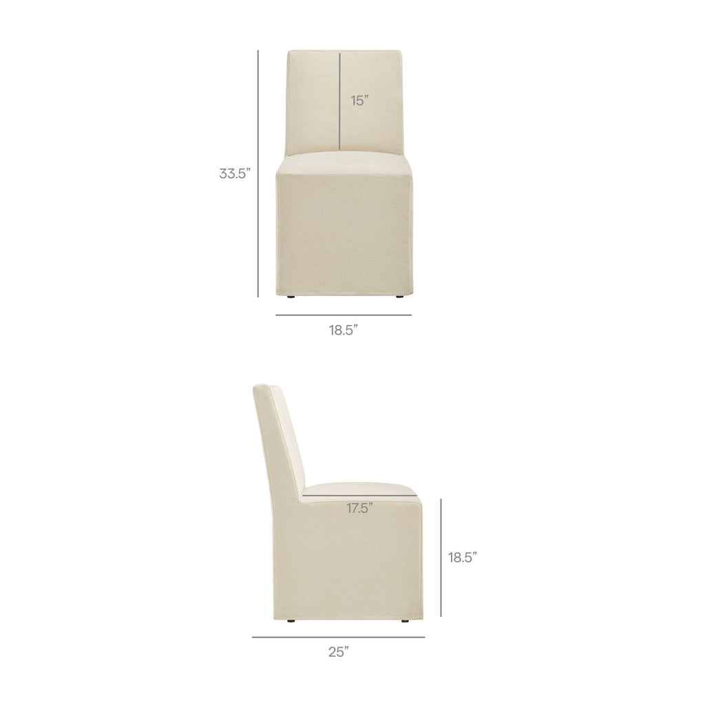 Tessera Upholstered Linen-Blend Slipcovered Dining Chair by Modway