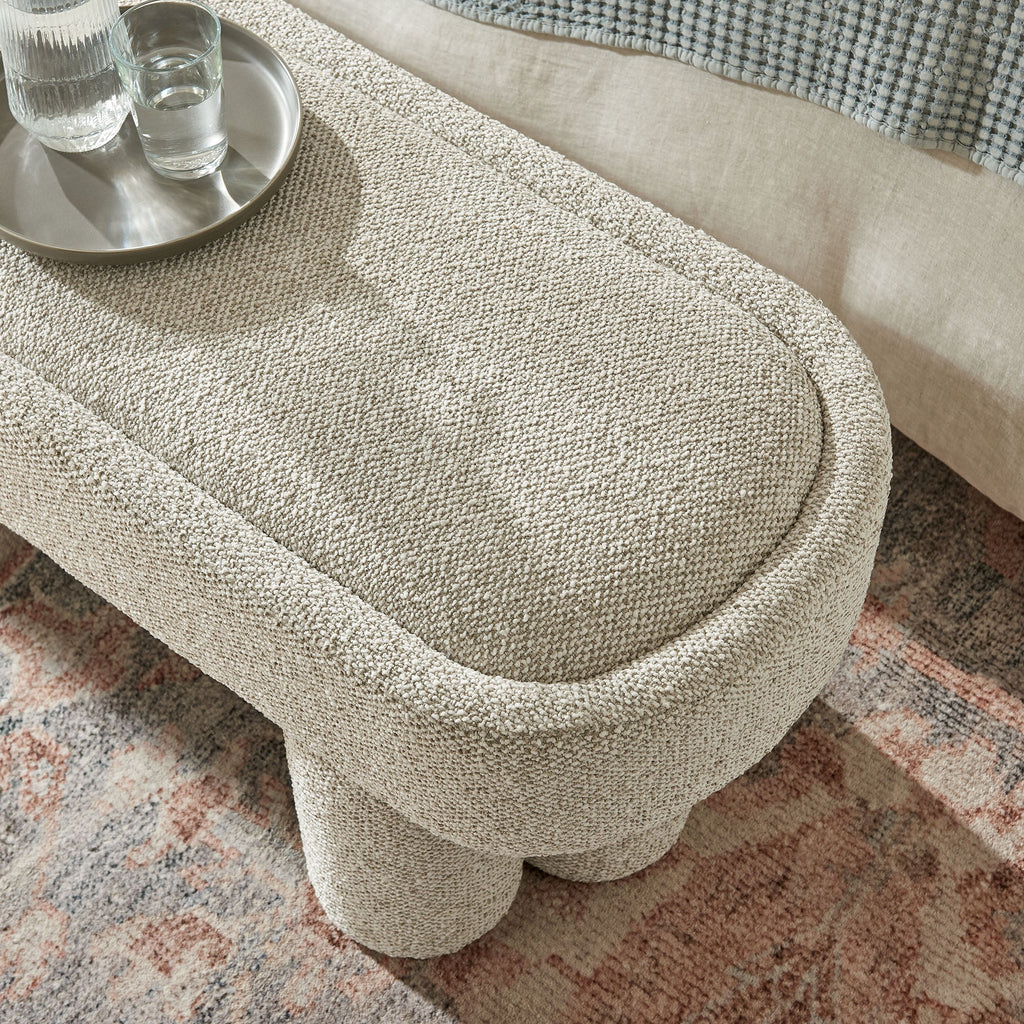 Mossi 52-Inch Oval Boucle Fabric Bench by Modway