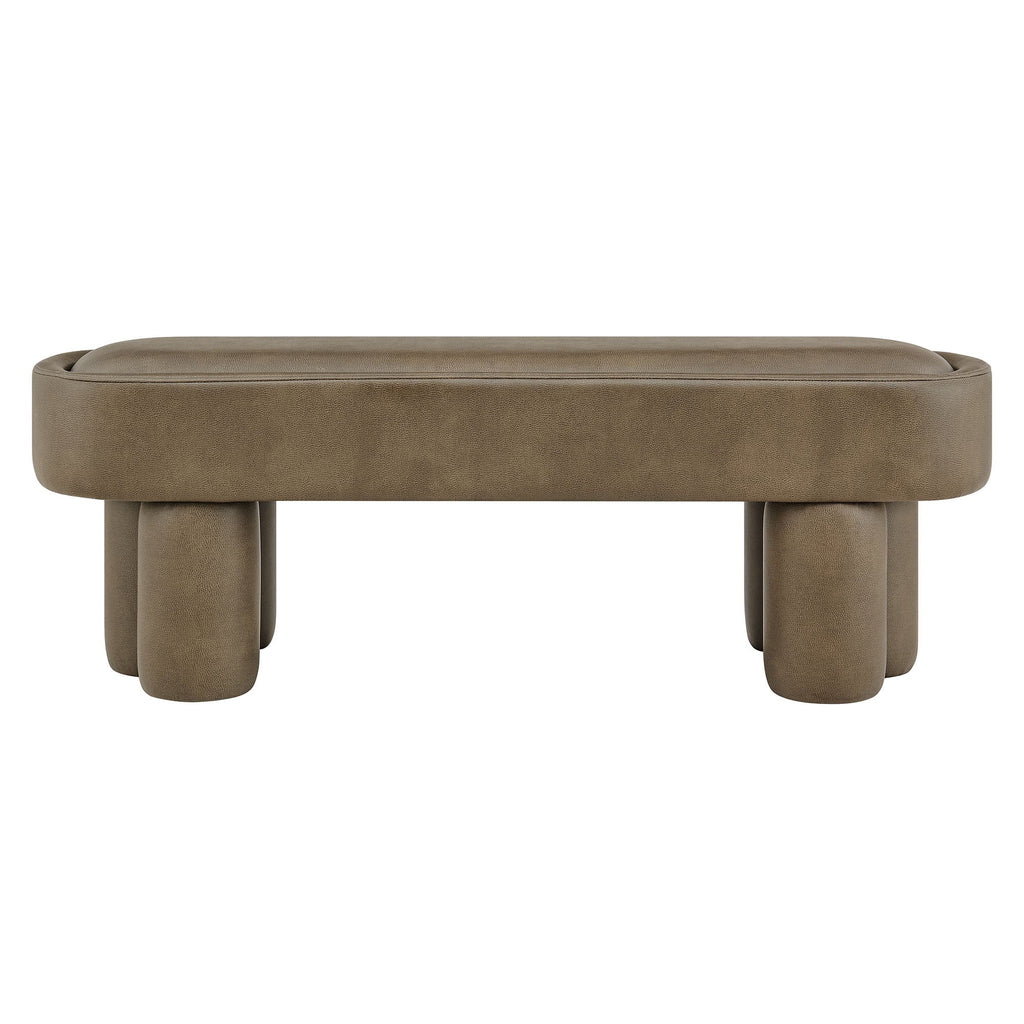 Mossi 52-Inch Oval Vegan Leather Bench by Modway