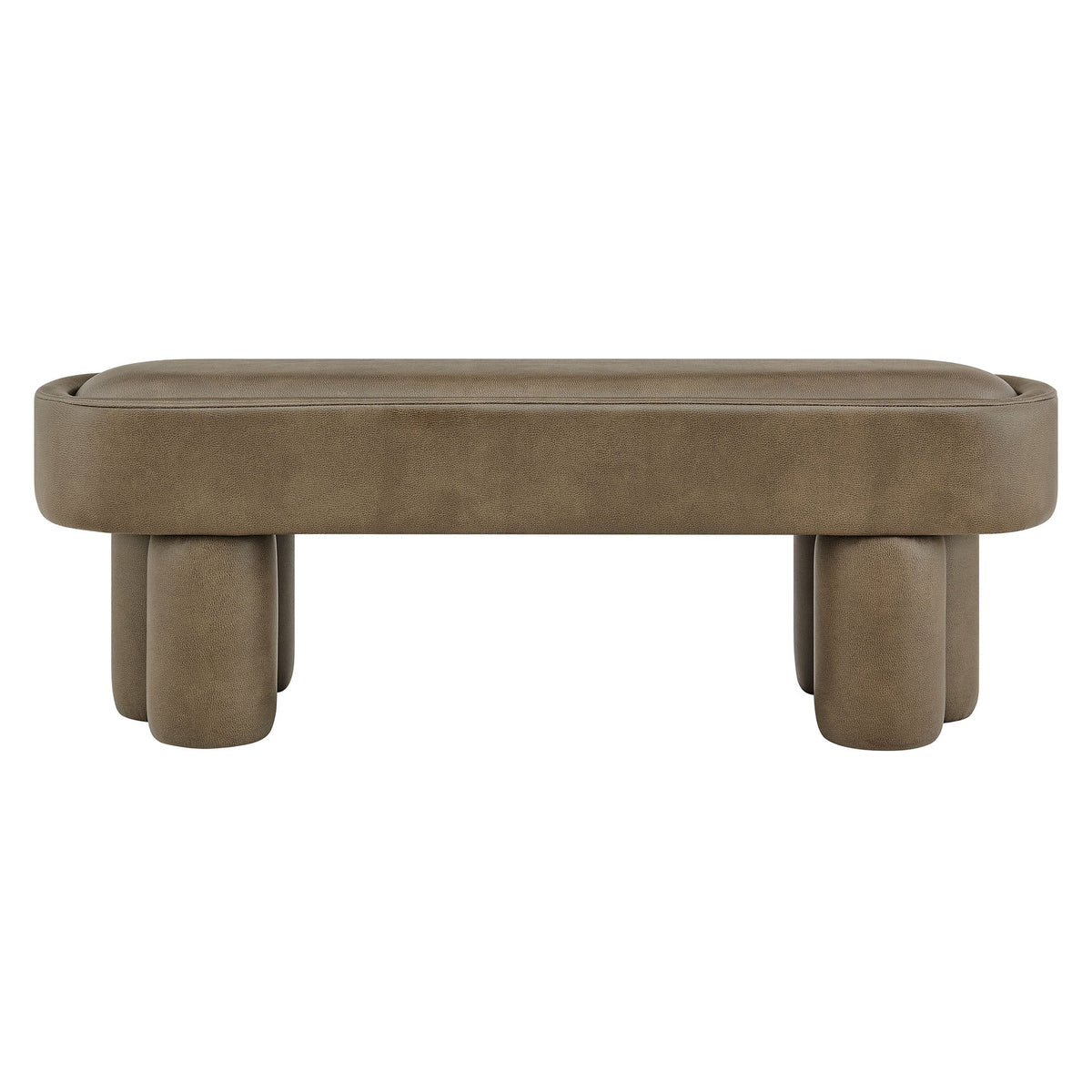 Mossi 52-Inch Oval Vegan Leather Bench by Modway