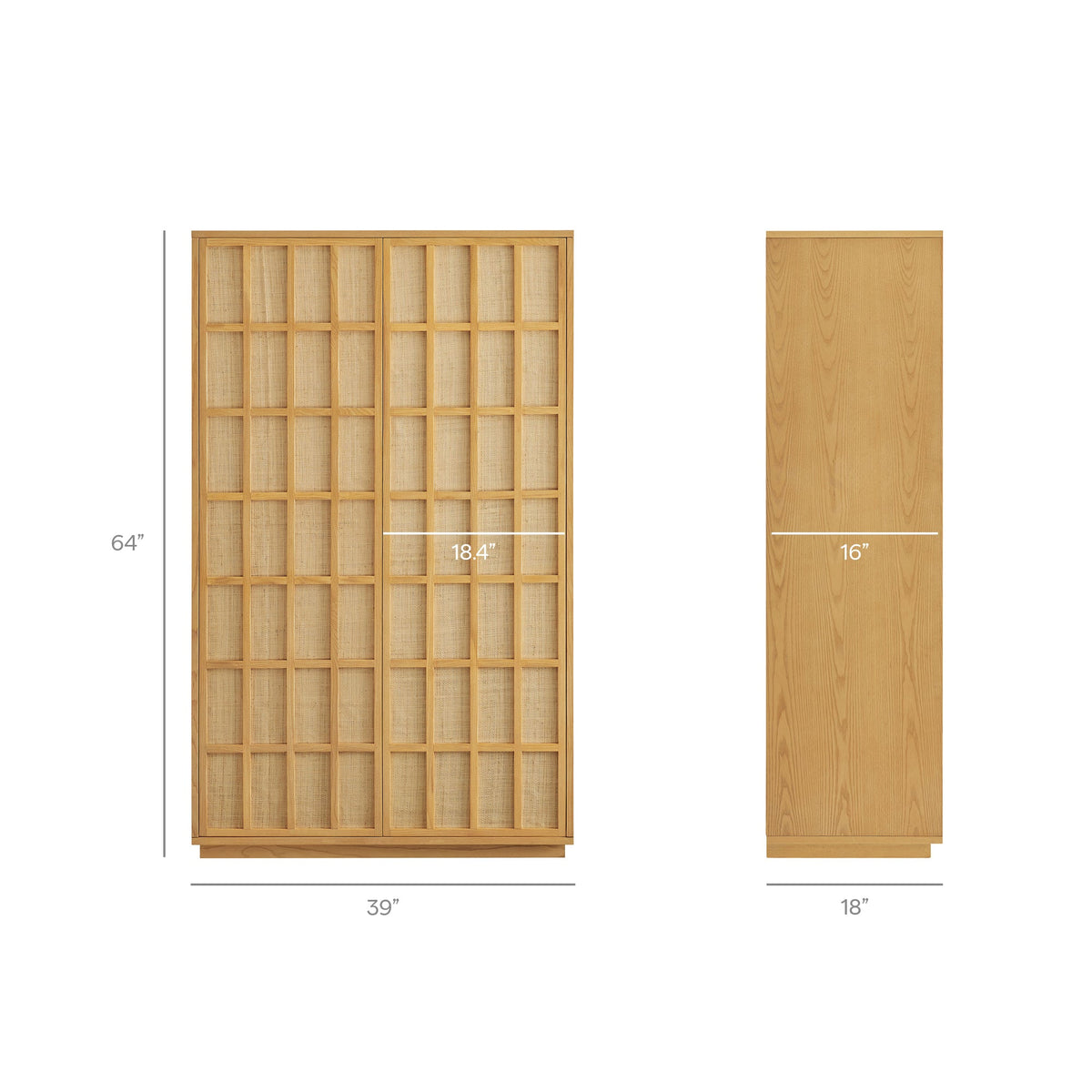 Aiko 64 Inch Tall Japandi Storage Cabinet by Modway
