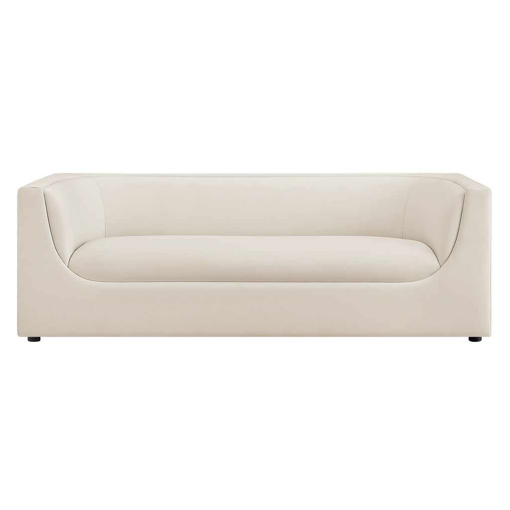 Hilda 86" Curved Back Performance Velvet Sofa by Modway