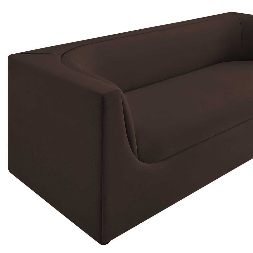 Hilda 86" Curved Back Performance Velvet Sofa by Modway