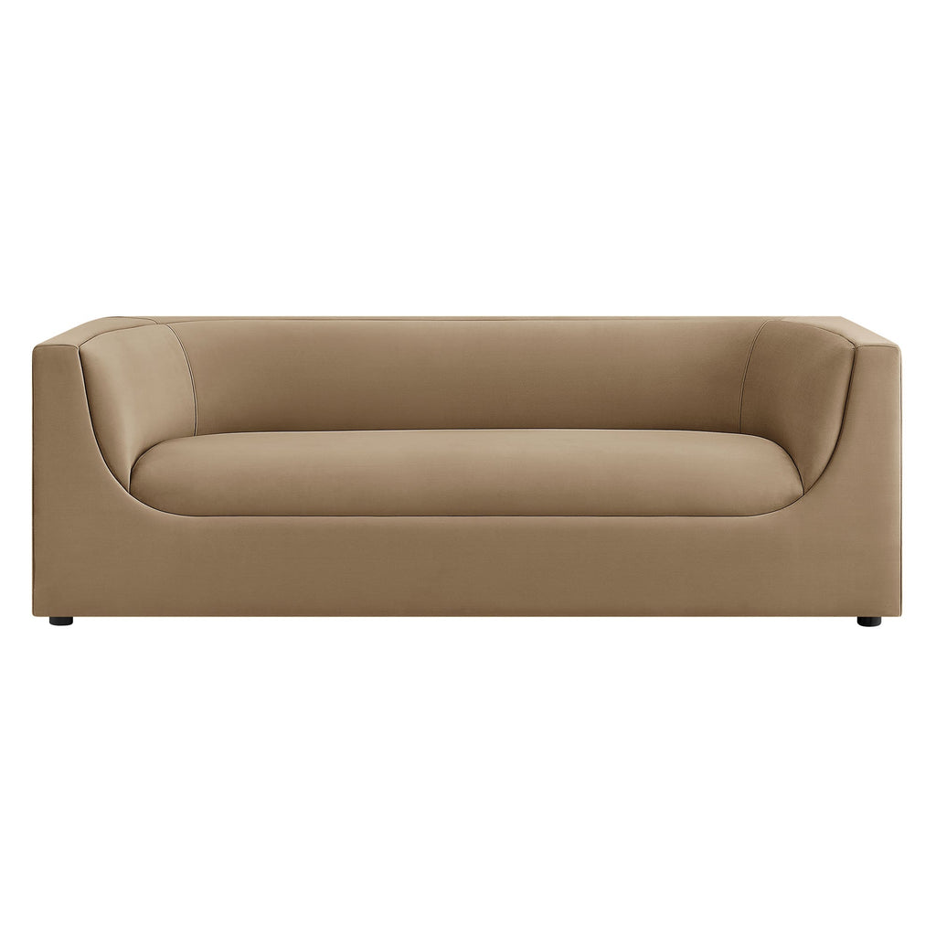 Hilda 86" Curved Back Performance Velvet Sofa by Modway