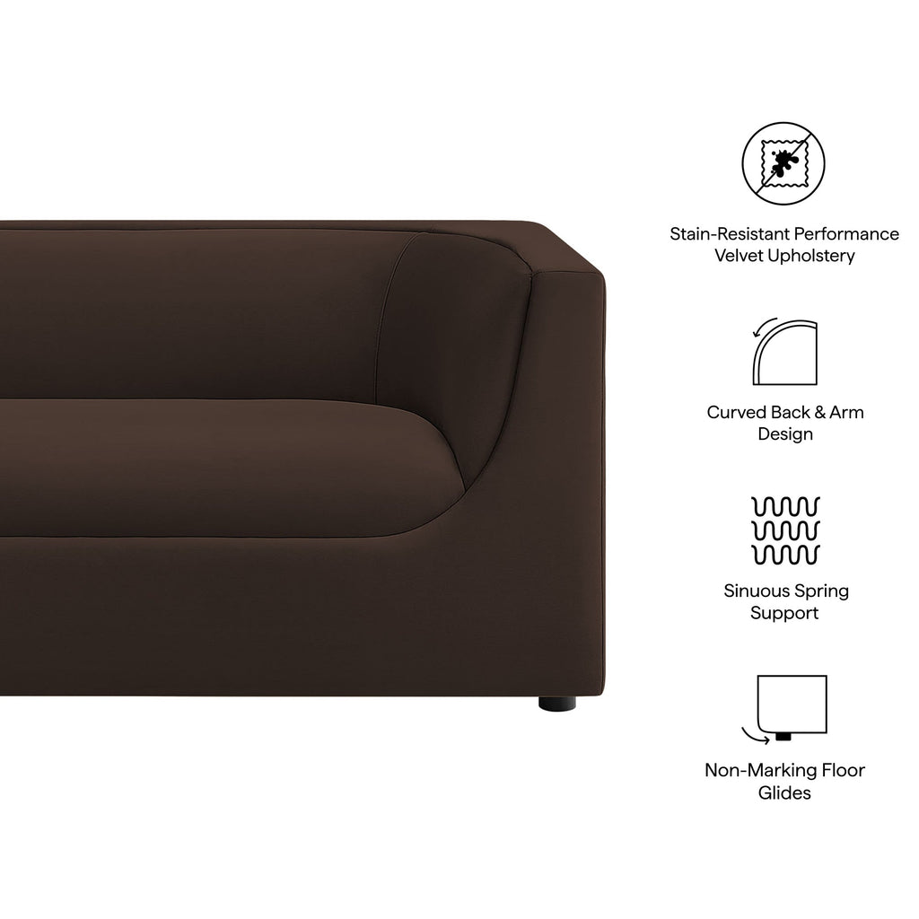Hilda 67" Curved Back Performance Velvet Loveseat by Modway