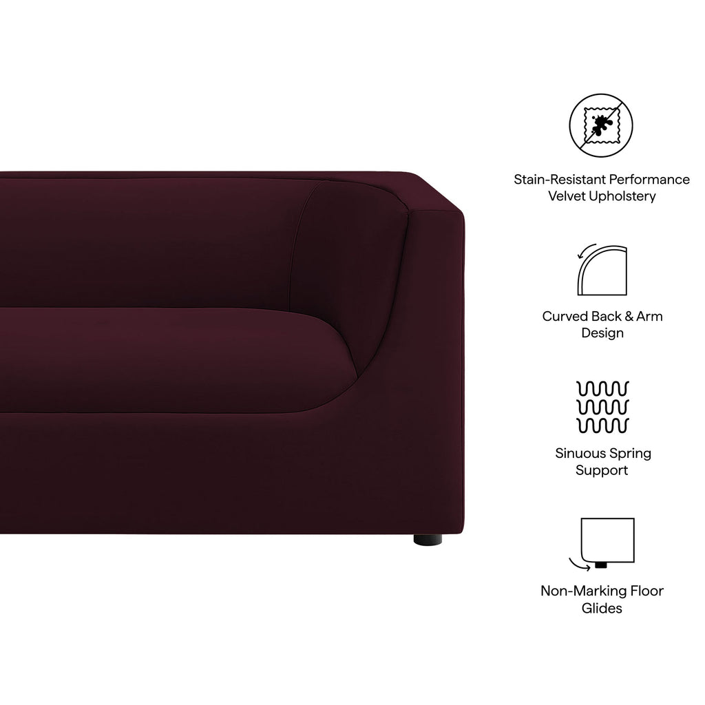 Hilda 67" Curved Back Performance Velvet Loveseat by Modway