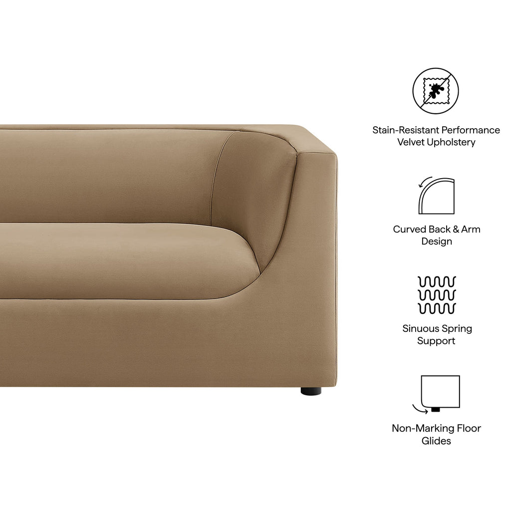 Hilda 67" Curved Back Performance Velvet Loveseat by Modway