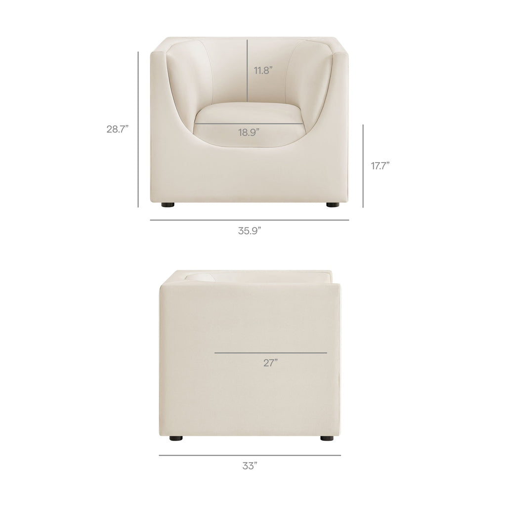 Hilda Curved Back Performance Velvet Armchair by Modway