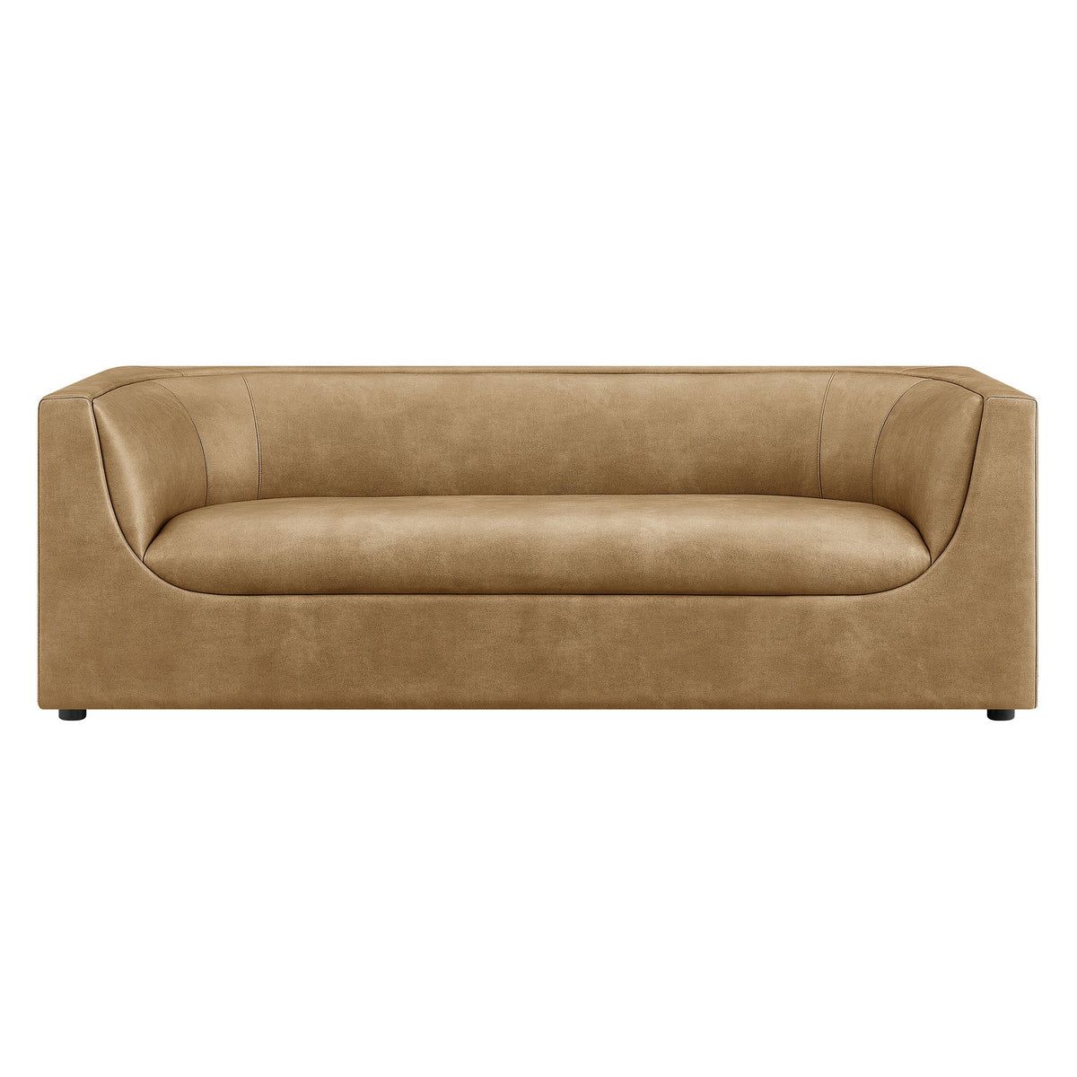 Hilda 86" Curved Back Vegan Leather Sofa by Modway