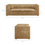 Hilda 86" Curved Back Vegan Leather Sofa by Modway