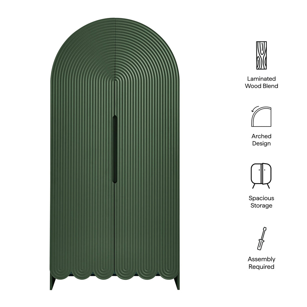 Dahlia 78 Inch Fluted and Scalloped Arched Storage Cabinet by Modway