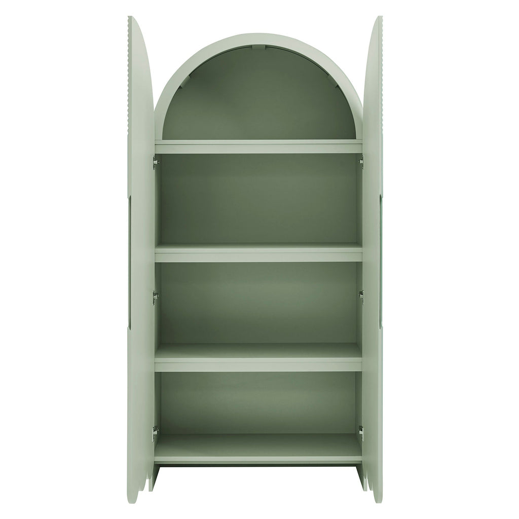 Dahlia 78 Inch Fluted and Scalloped Arched Storage Cabinet by Modway