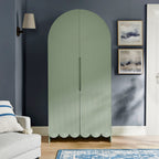 Dahlia 78 Inch Fluted and Scalloped Arched Storage Cabinet by Modway
