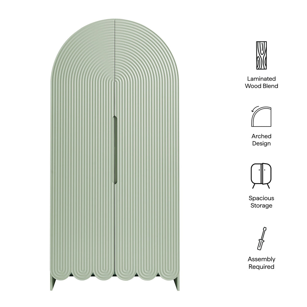 Dahlia 78 Inch Fluted and Scalloped Arched Storage Cabinet by Modway