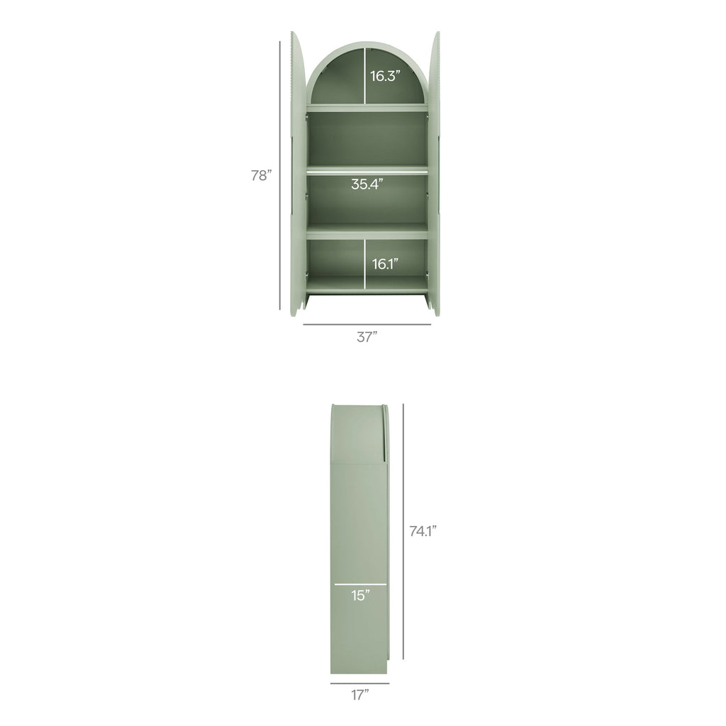 Dahlia 78 Inch Fluted and Scalloped Arched Storage Cabinet by Modway