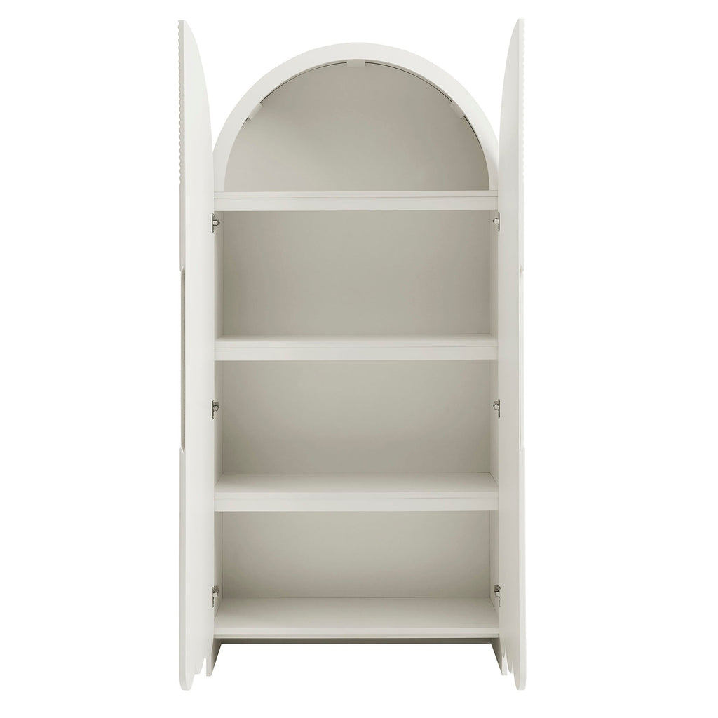 Dahlia 78 Inch Fluted and Scalloped Arched Storage Cabinet by Modway