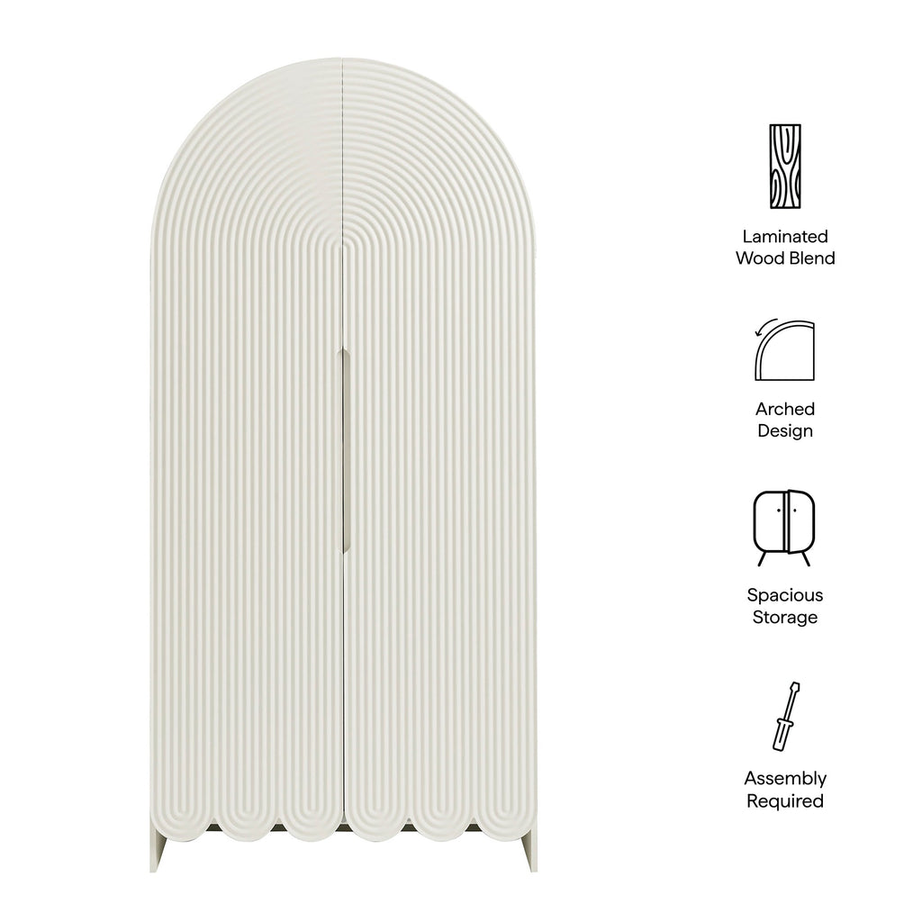 Dahlia 78 Inch Fluted and Scalloped Arched Storage Cabinet by Modway