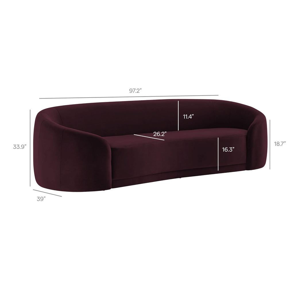Contessa Curved Performance Velvet Sofa by Modway