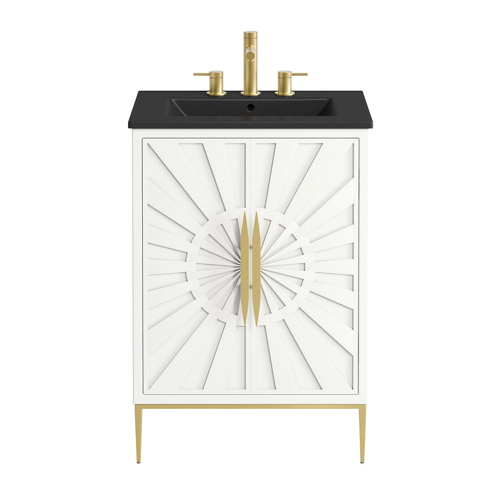 Awaken 24" Bathroom Vanity by Modway - White Black / White White