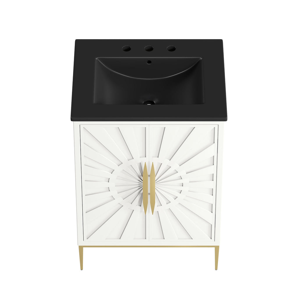 Awaken 24" Bathroom Vanity by Modway - White Black / White White